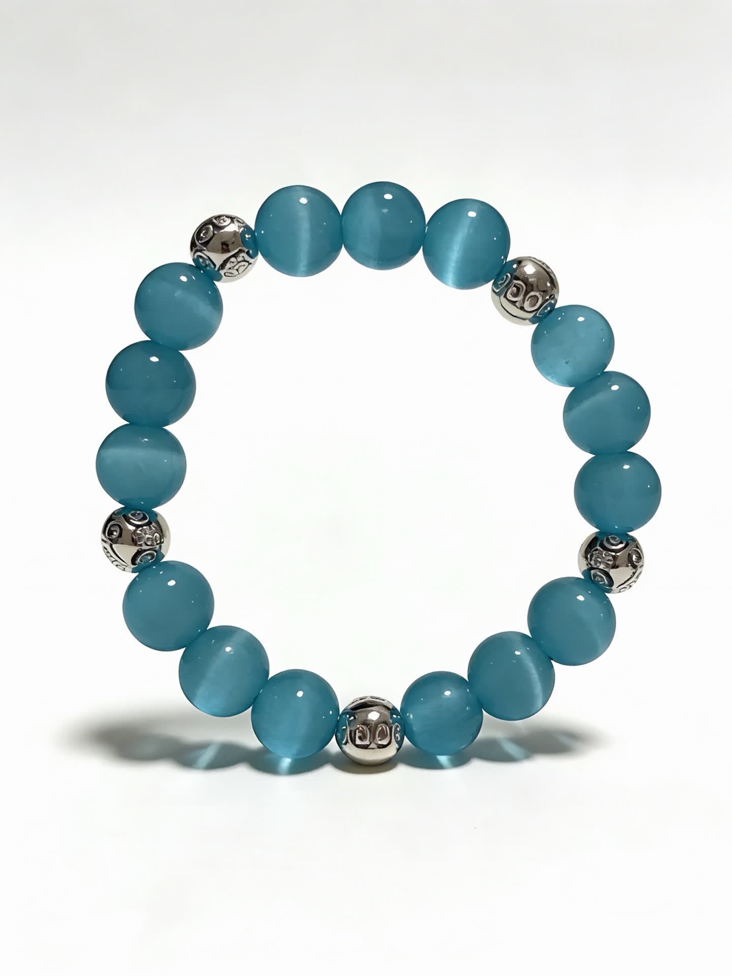 Tiffany & Co Blue Beaded Bracelet with Silver Accents Tiffany & Co Blue Beaded Bracelet with Silver Accents